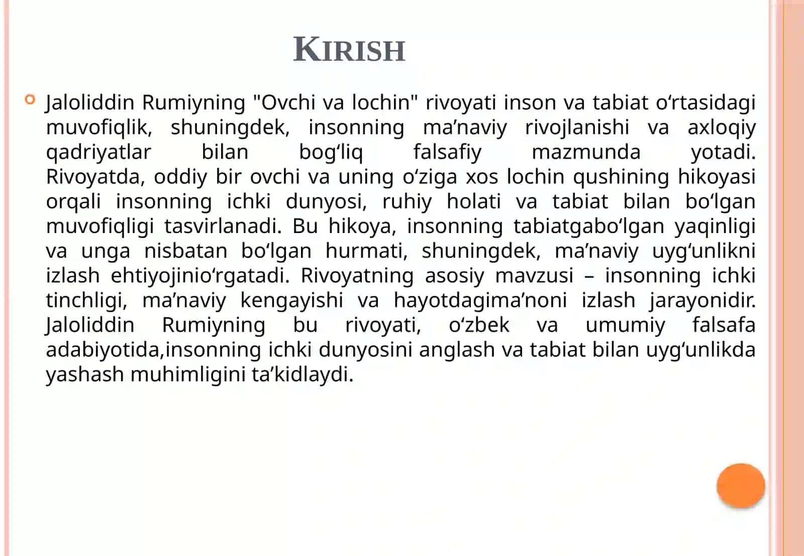 Jaloladdin Rumiyning “Ovchi va lochin” rivoyati 2