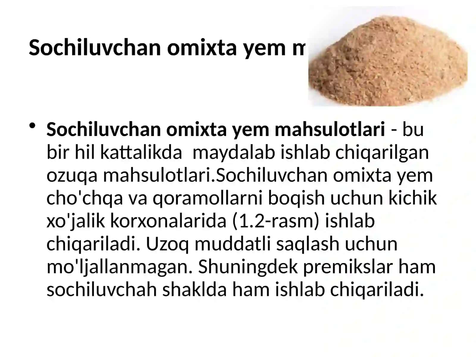 Granulalangan omixta yem mahsulotlari 2