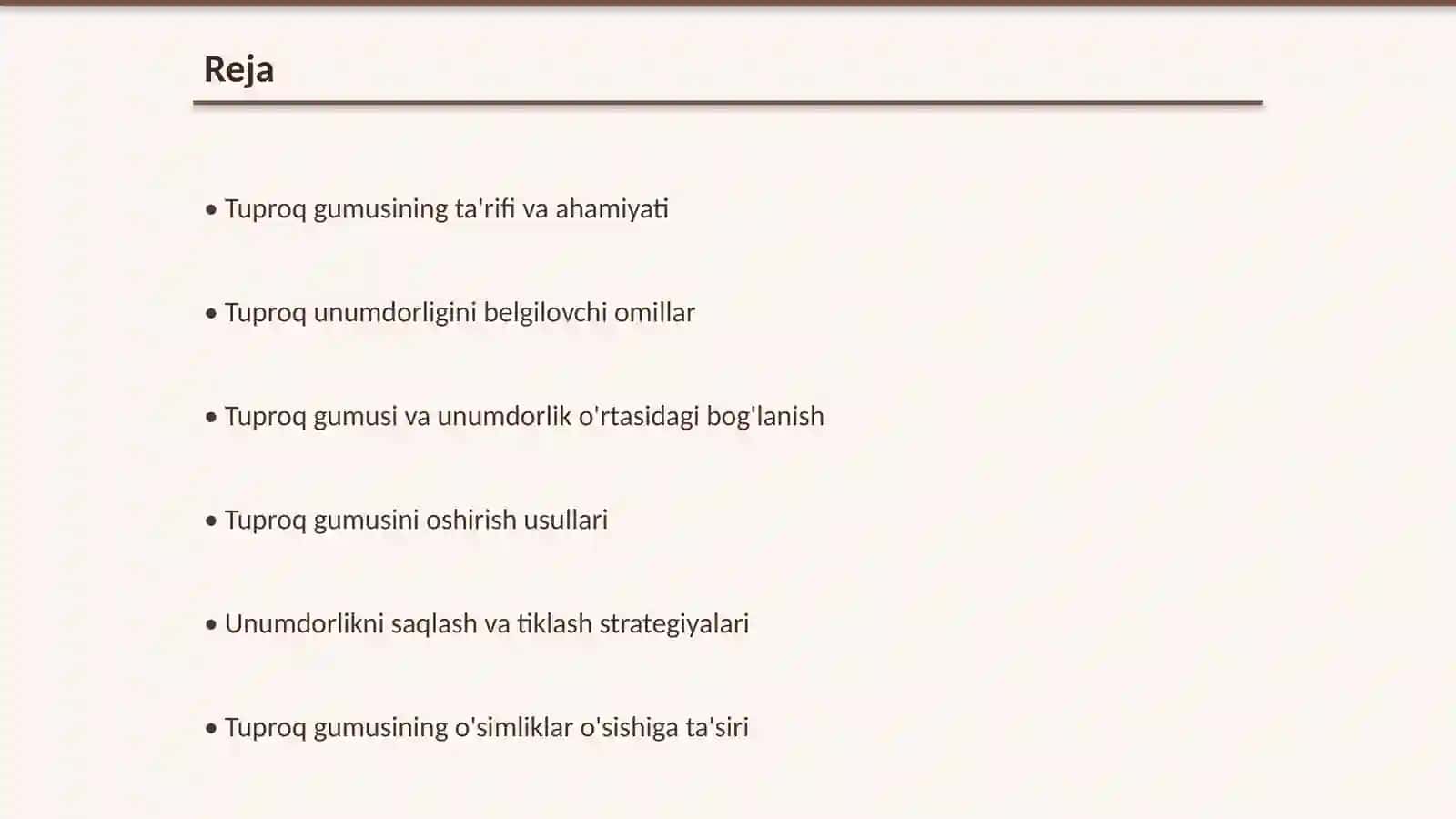 Tuproq gumusi va unumdorligi 2
