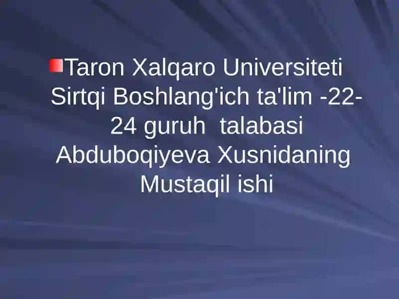 O'QUVCHILARNING MA'NAVIY AXLOQIY TARBIYASI 2