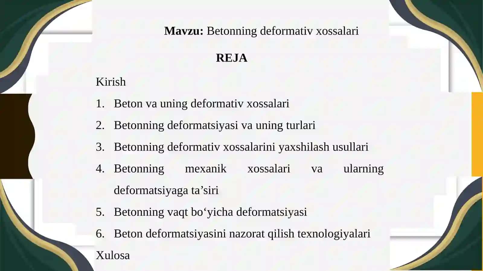 Beton va temir-beton tehnalogiyasi 2