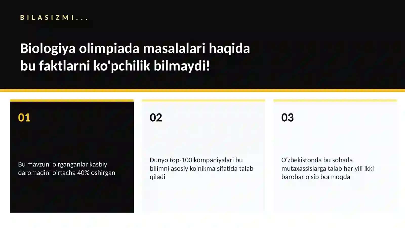 Biologiya olimpiada masalalari 2