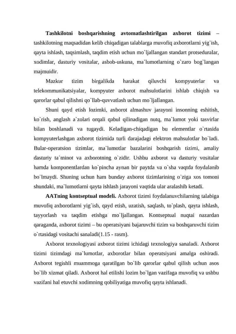 Avtomatlashtirilgan axborot tizimlarining tasnifi 2