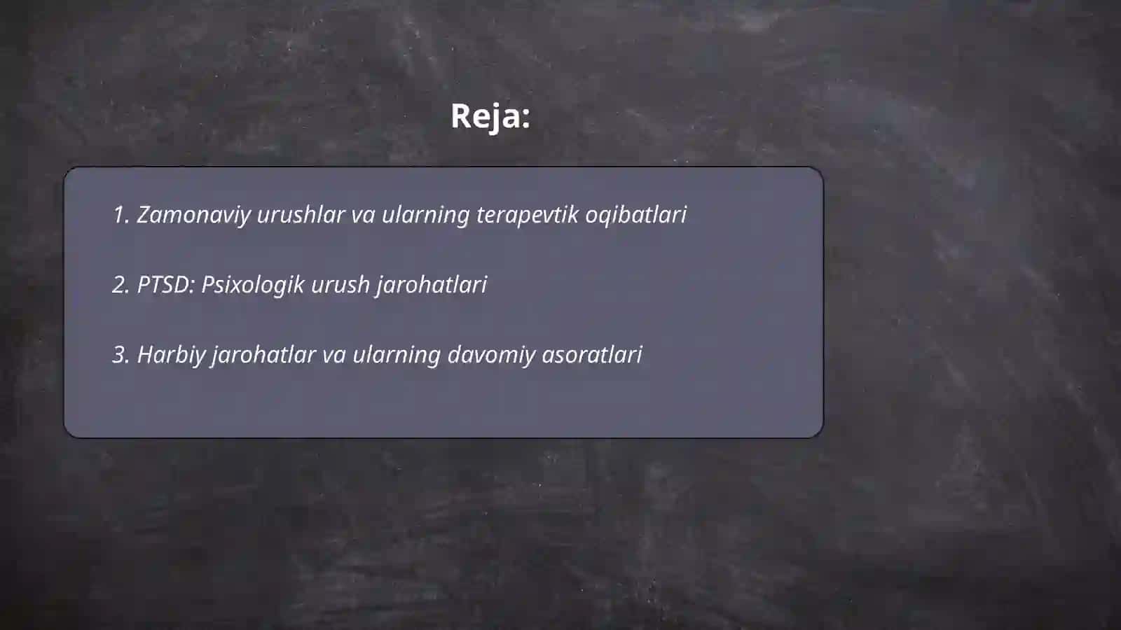 Zamonaviy harbiy terapevtik kasalliklar 2