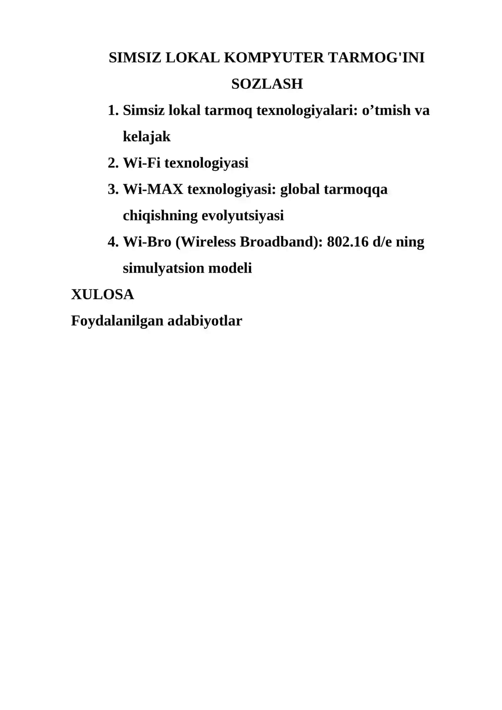 SIMSIZ LOKAL KOMPYUTER TARMOG'INI SOZLASH 2