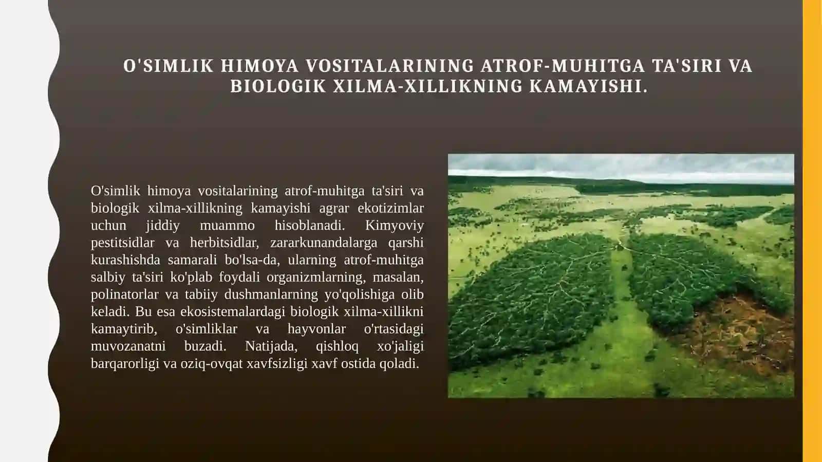Agrokimyoning ekologik muammolari haqida 2