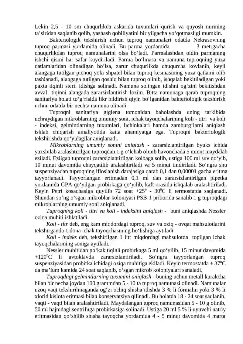 Tuproqni bakteriologik tekshirish 2