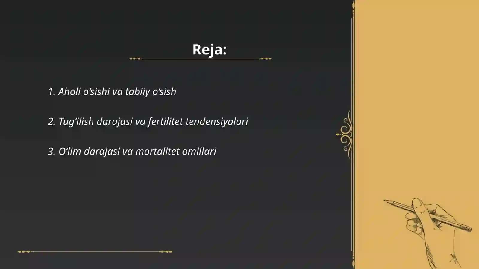 Demografik jarayonini rivojlanishi 2