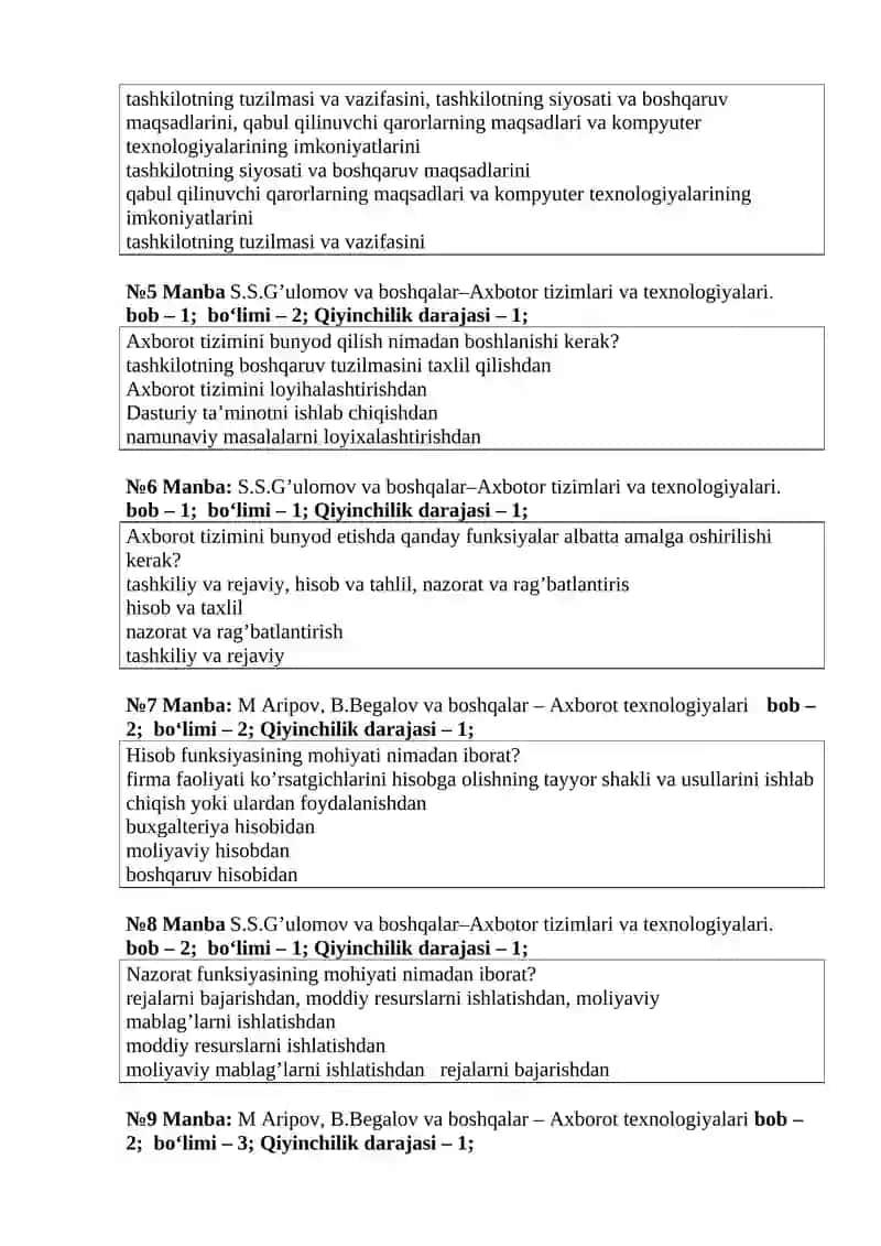 Informatika o‘qitish metodikasi 2