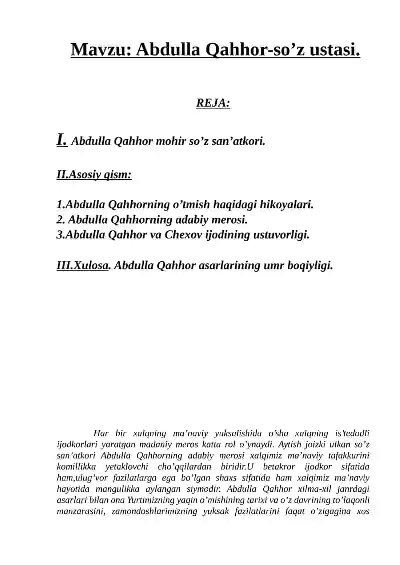 Abdulla Qahhor-so’z ustasi 2