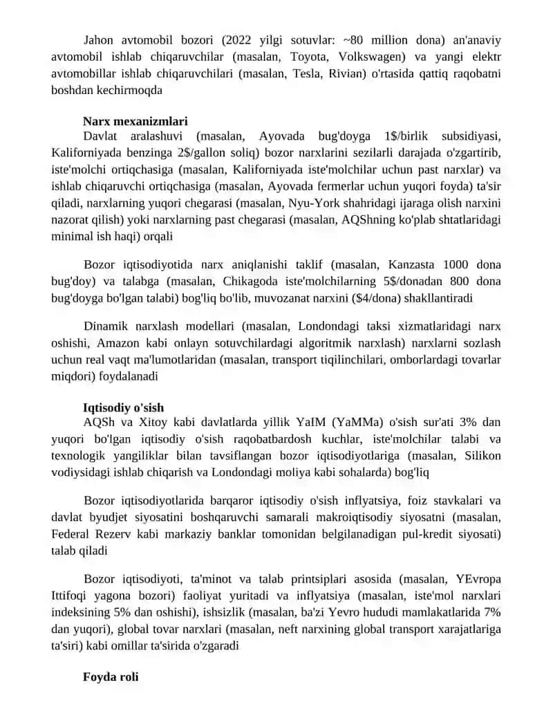 Bozor iqtisodiyoti 2