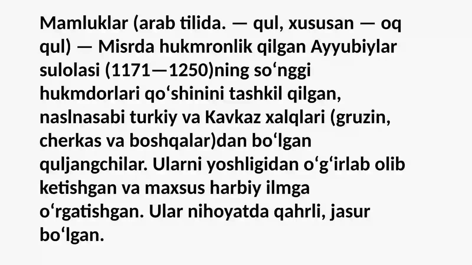 Mamluklardavridaturkiytilningmavqeyi 2