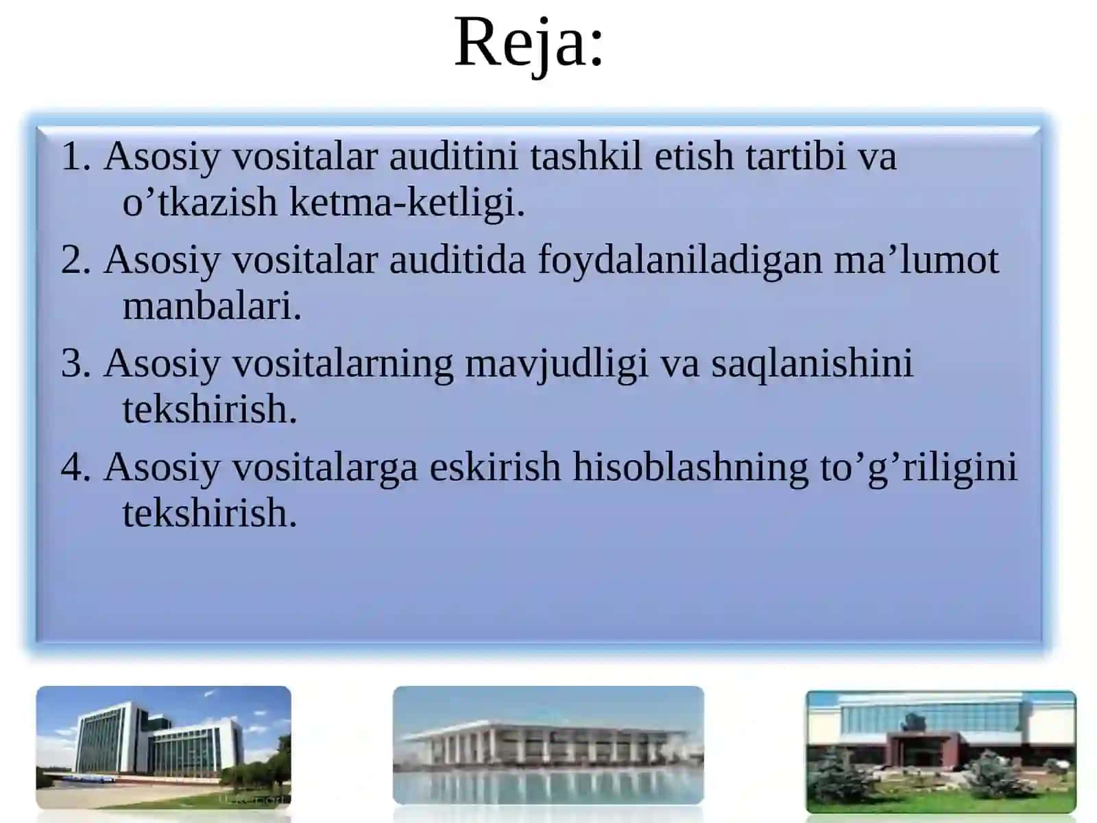 Asosiy vositalar auditini tashkil etish tartibi 2