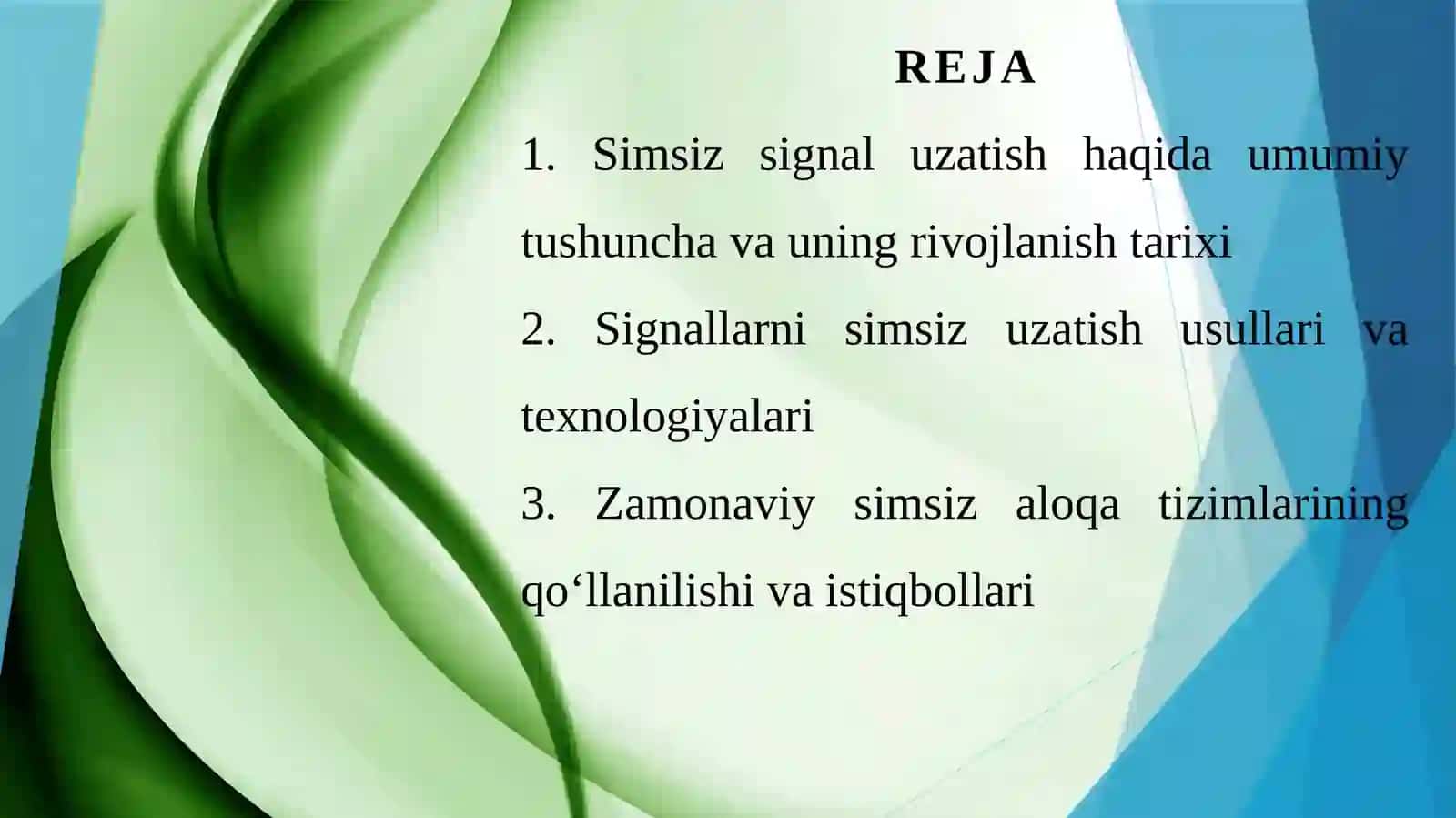 Signallarni simsiz uzatish usullari 2