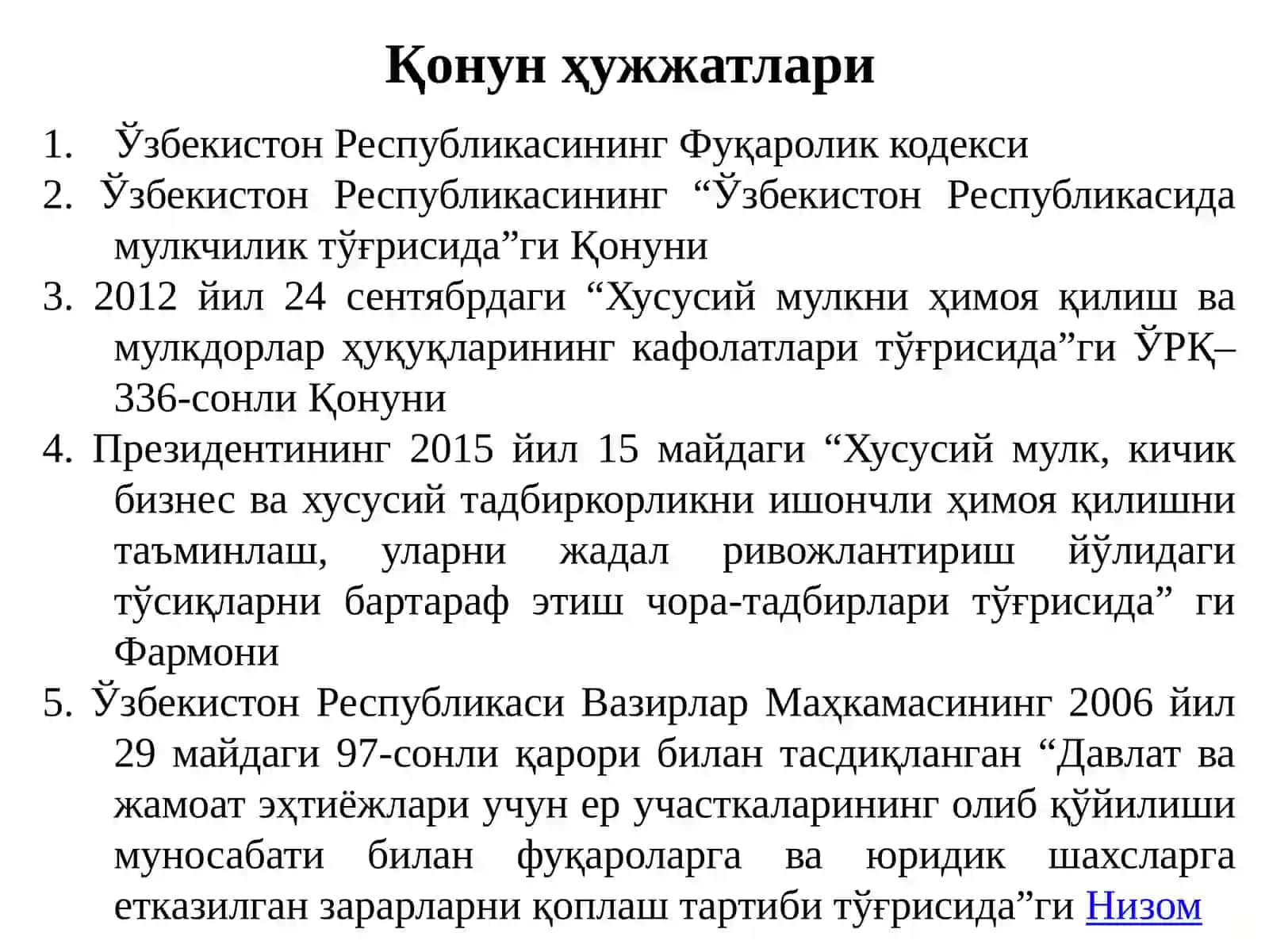 МУЛК ҲУҚУҚИ ВА БОШҚА АШЁВИЙ ҲУҚУҚЛАР 2