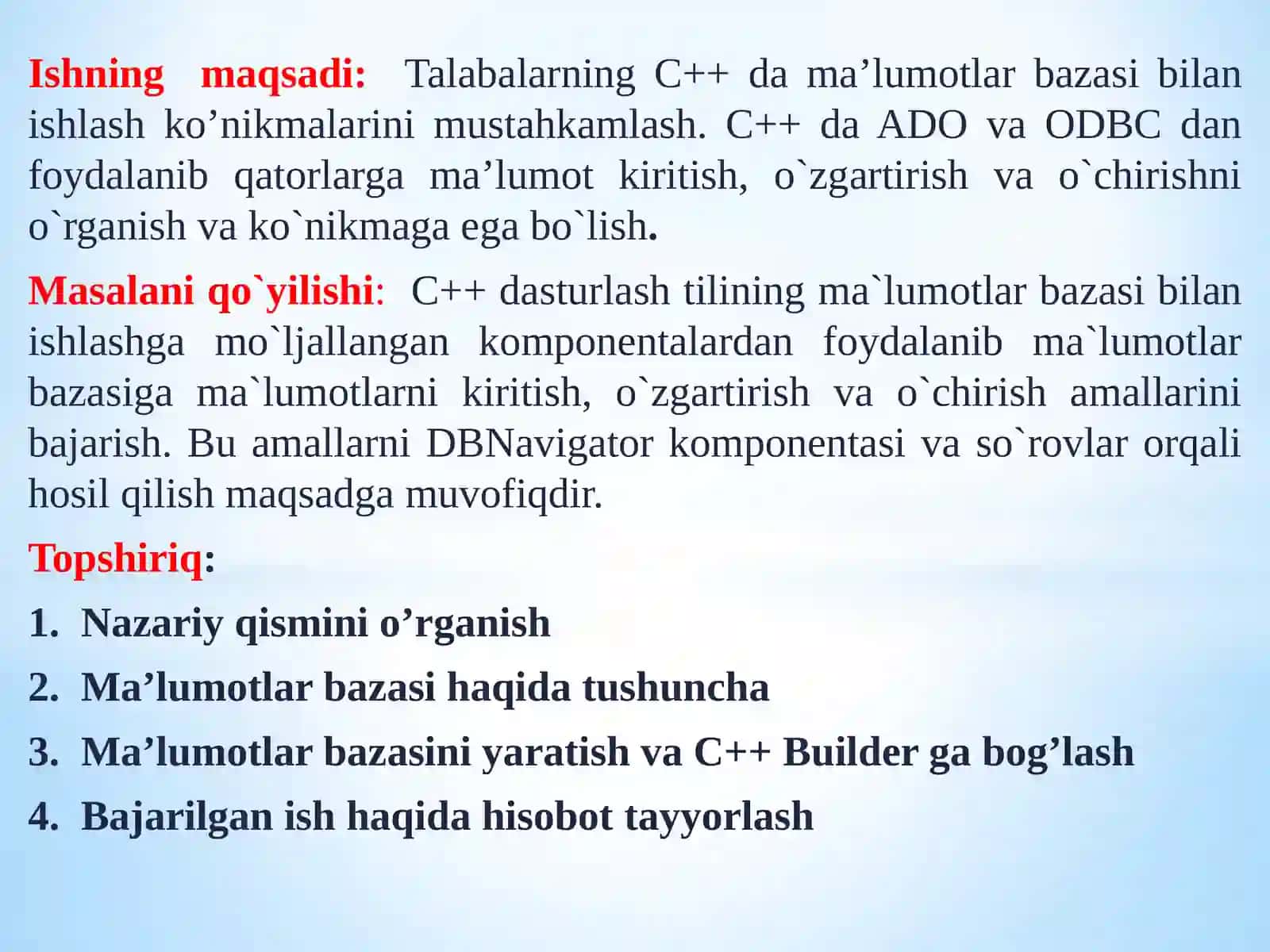 Internettarmog’idagima’lumotlarbazasinidasturiytizimvositalariyordamidayaratish 2