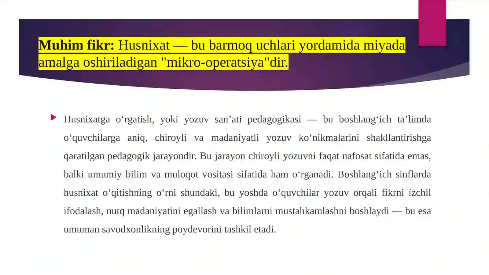 Husnixatga o‘rgatishning maqsad va vazifalari 2