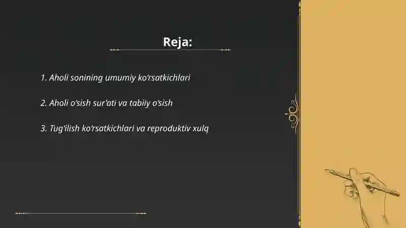 Aholi soni va tarkibi statistikasi 2
