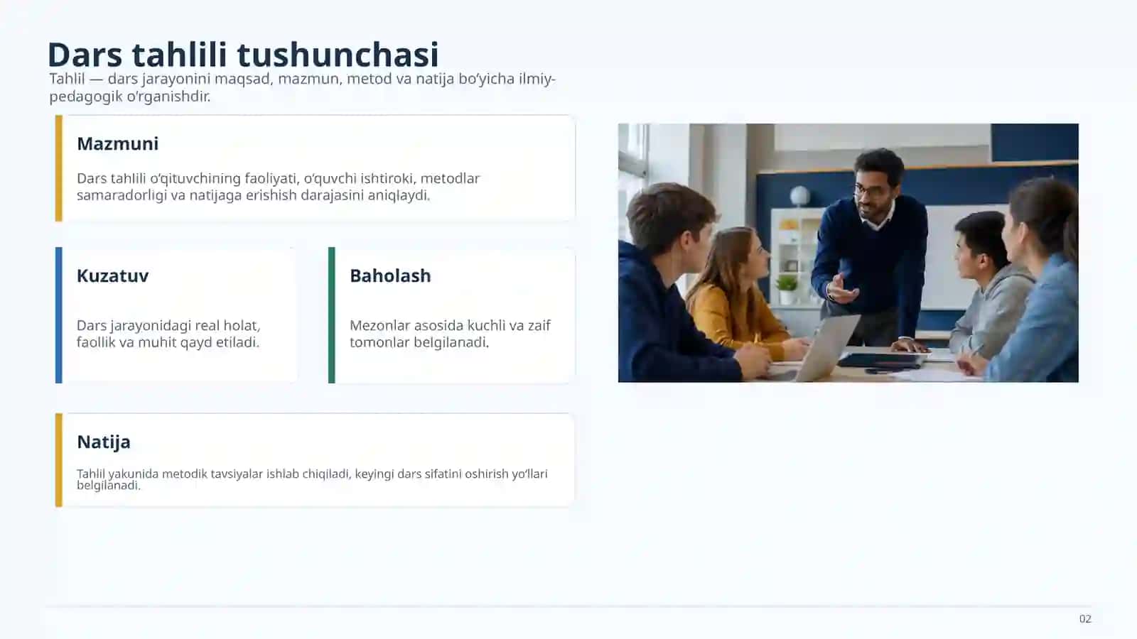 Dars tahlili va uning pedagogik ahamiyati 2