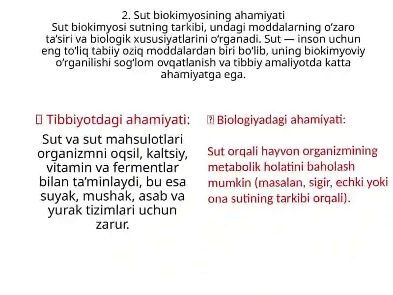 Oziqlanish biokimyosi va sut biokimyosi 2