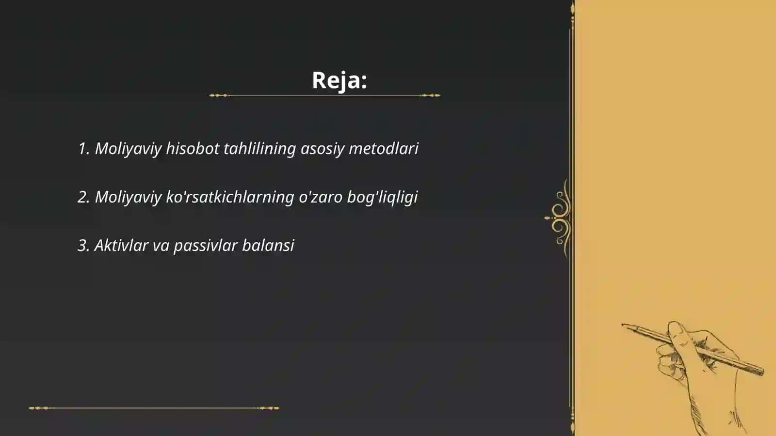 Moliyaviy hisobot tahlilining asosiy metodlari 2
