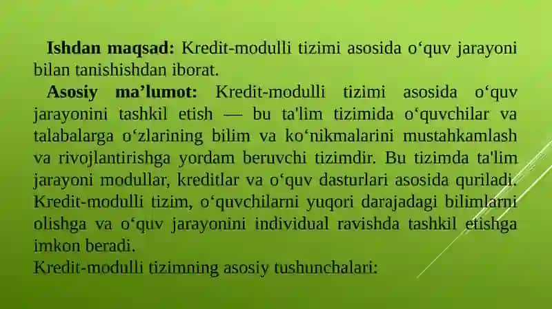 Kredit-modulli tizim 2