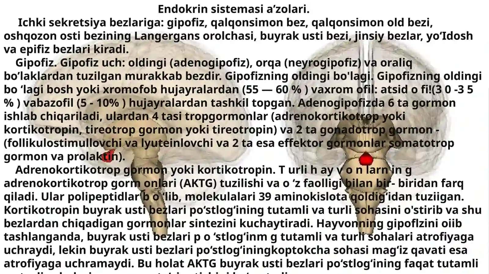 Endokrin tizim faoliyatini o’rganish 2