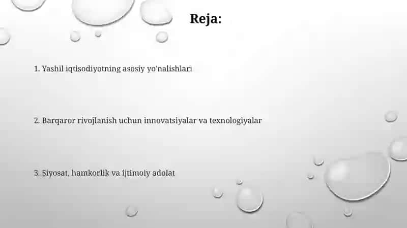 Yashil iqtisodiyot 2