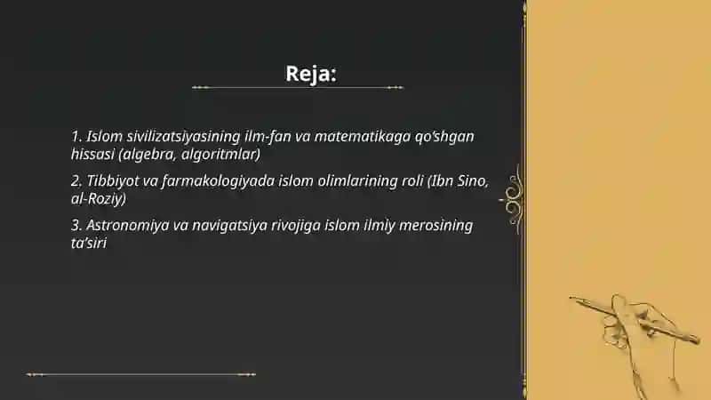 Islom dinining jahon sivilizatsiyasi rivojidagi o‘rni 2