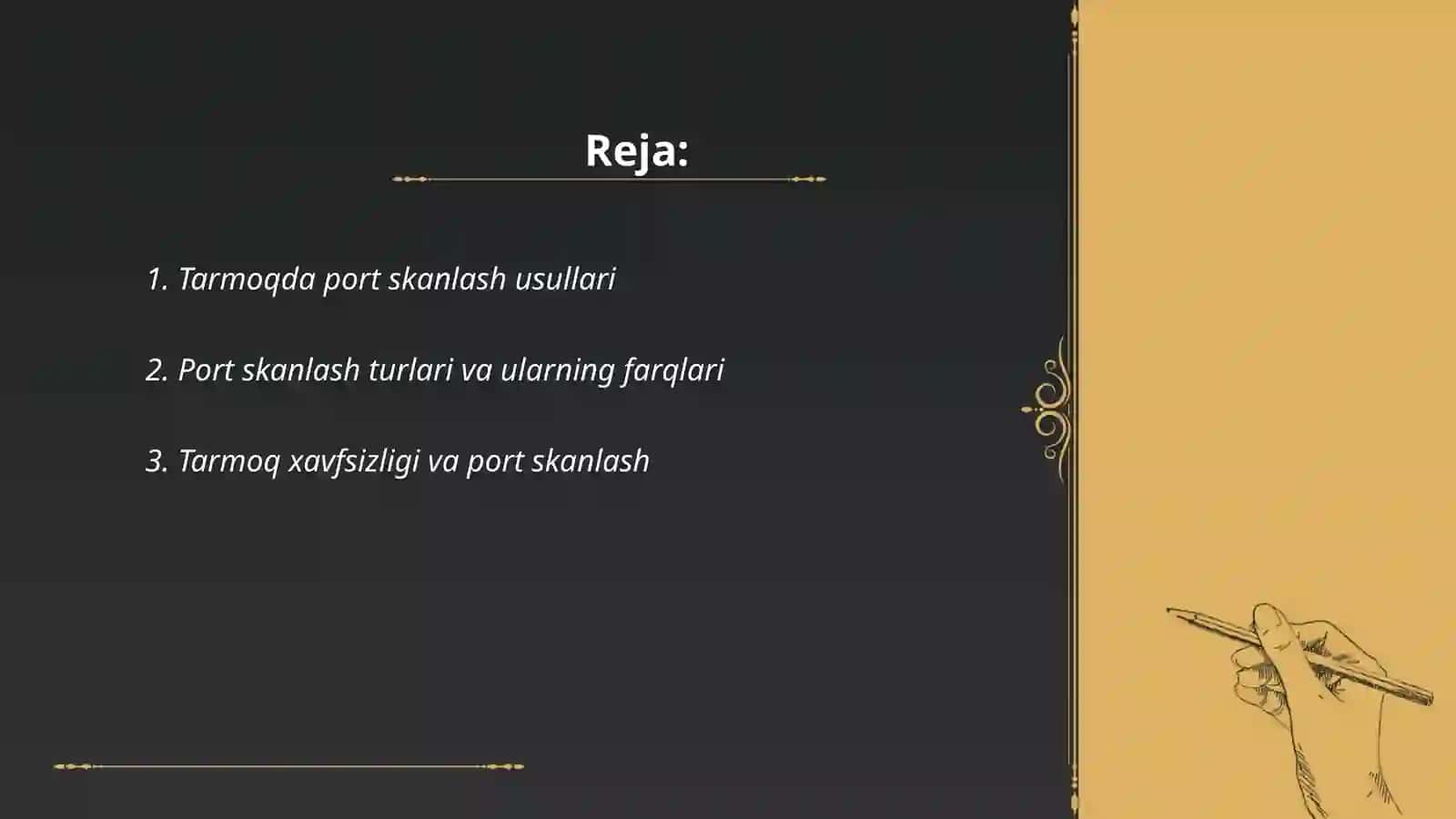 Tarmoqda port skanlash usullari 2