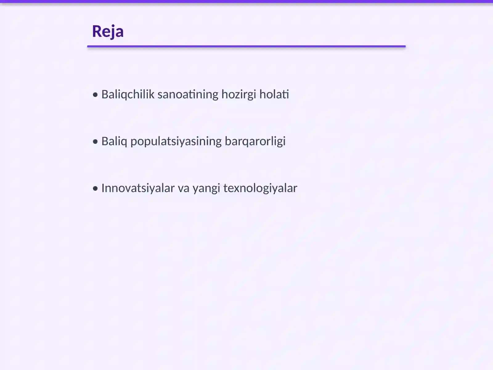 Baliq istiqbollari va yangiliklar 2