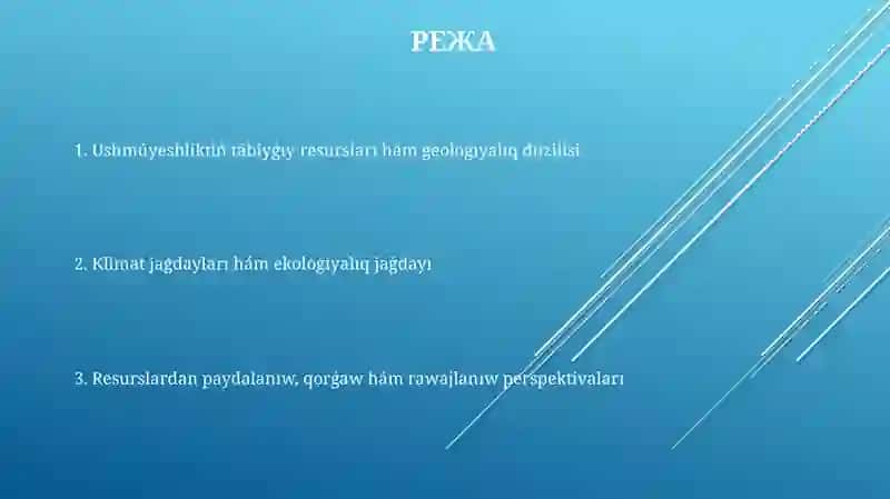 Ushmúyeshlik aymaǵınıń geologiyalıq dúzilisi 2