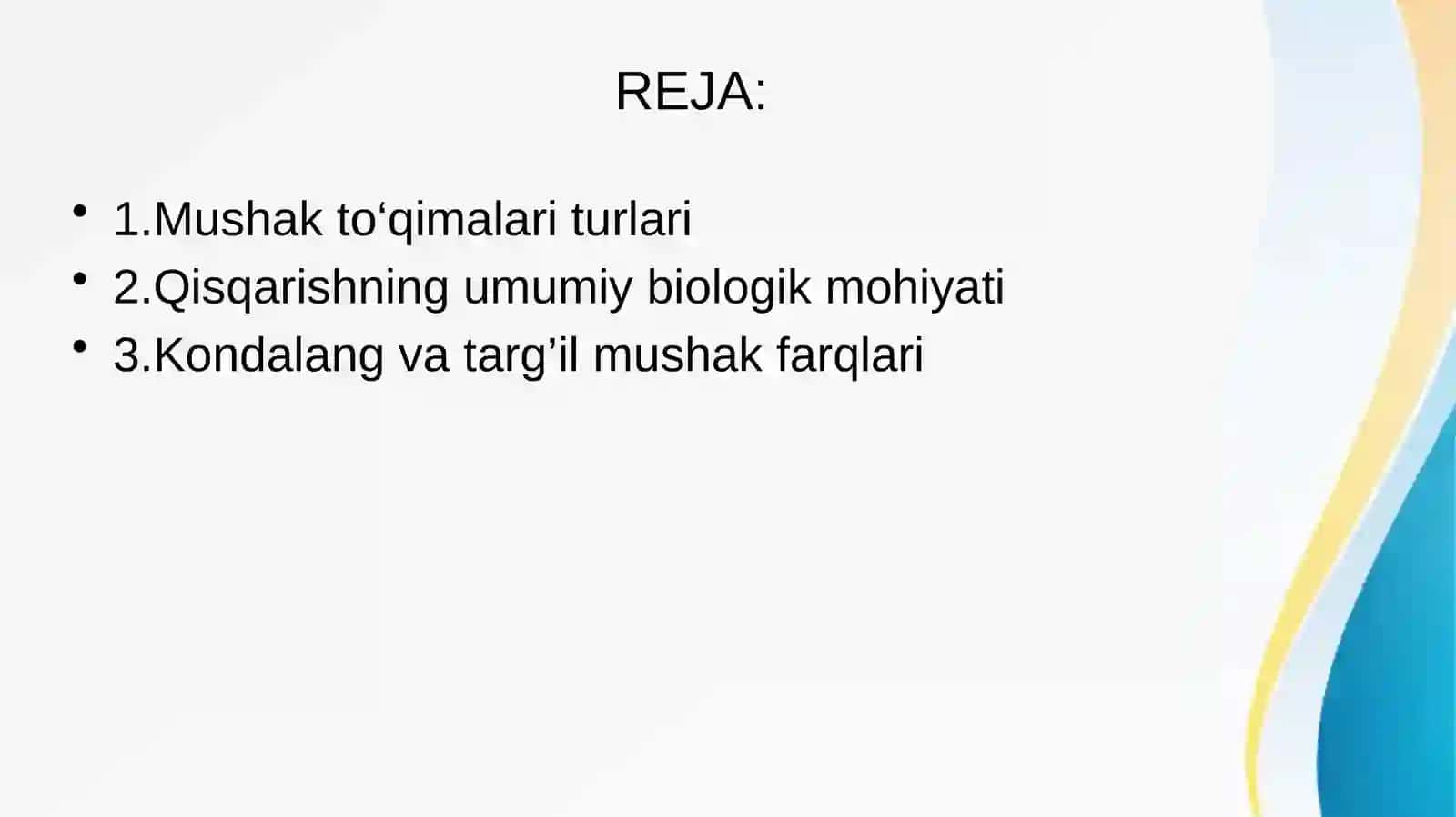 Ko’ndalang targ’il va silliq mushaklarning qisqarish mexanizmi 2