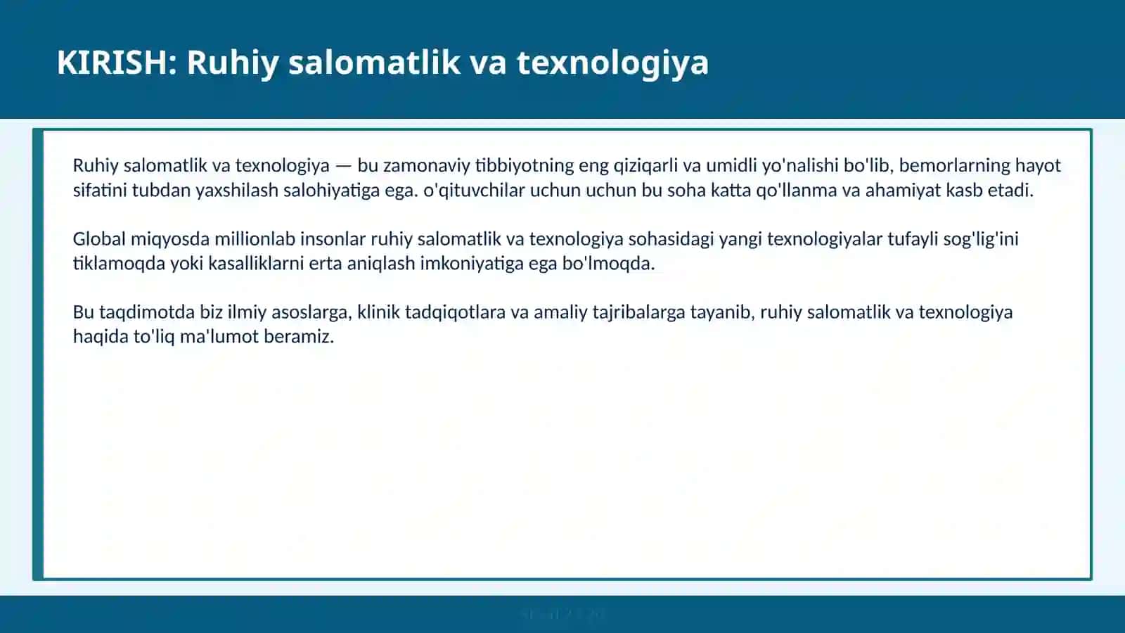 RUHIY SALOMATLIK VA TEXNOLOGIYA 2