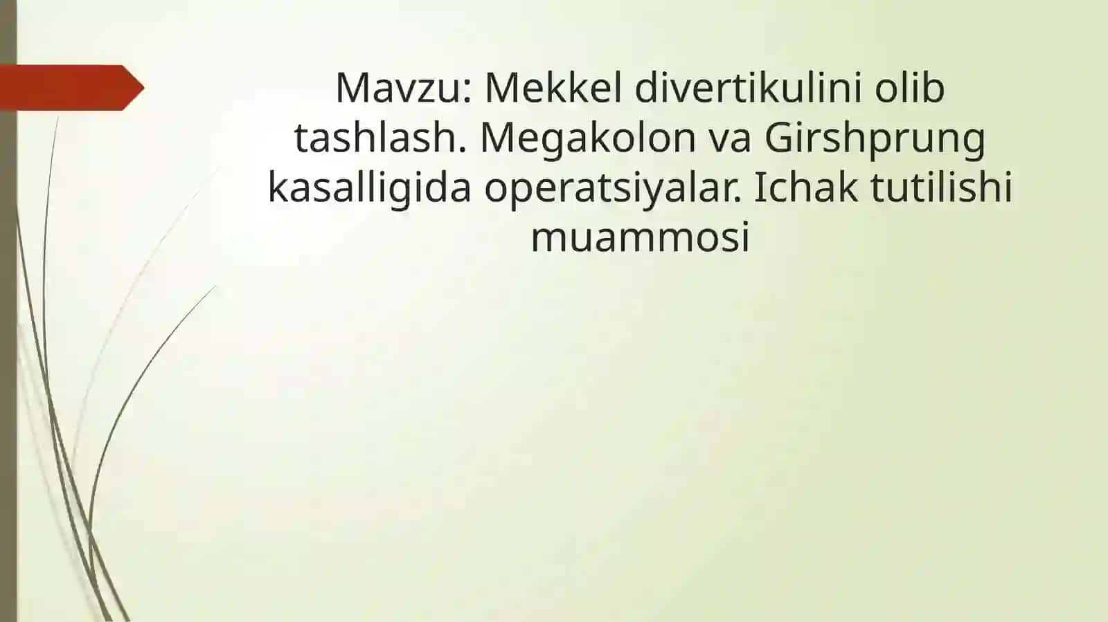 Mekkel divertikulini olib tashlash 2
