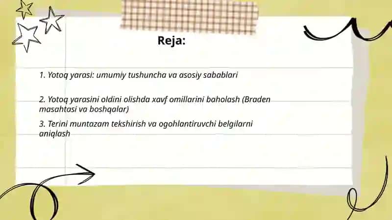 Yotoq yarani oldini olish 2