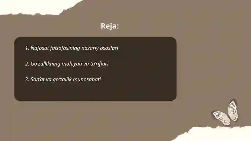 Nafosat falsafasi (Estetika) 2