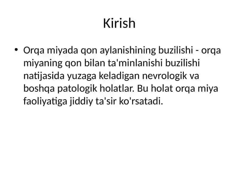 Orqa miyada qon aylanishining buzilishi 2
