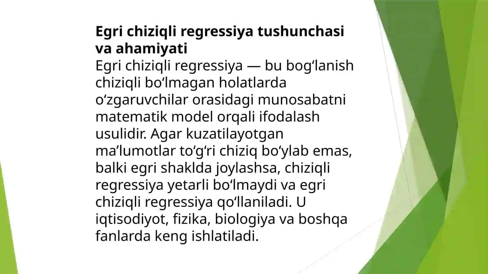 Egri chiziqli regressiya 2