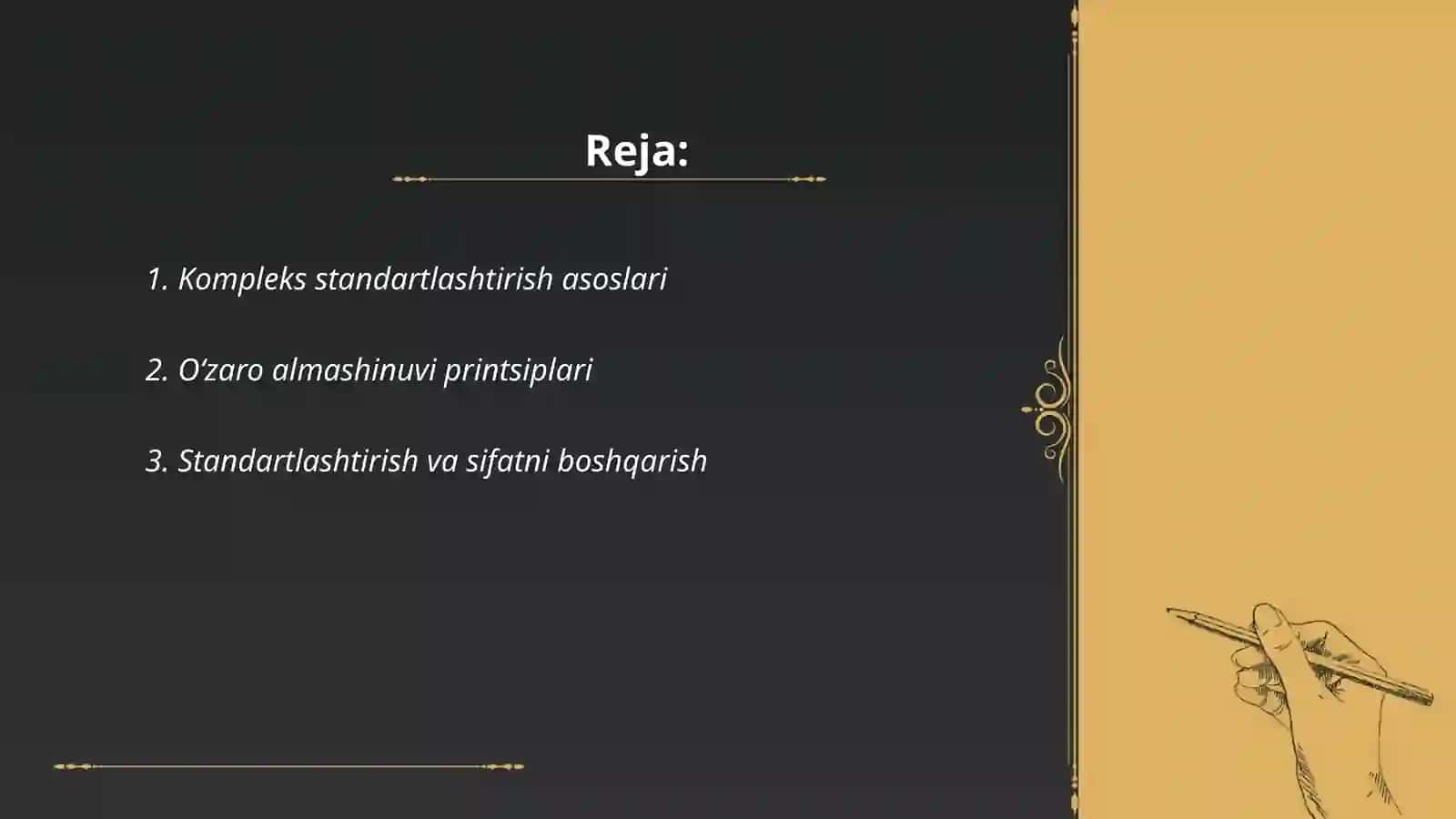 Kompleks standardlashtirish va oʻzaro almashinuvi 2