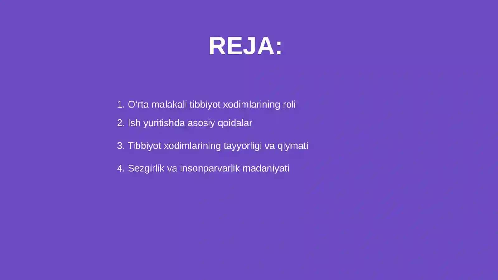 Oʻrta malakali tibbiyot xodimlari ishini yuritish 2