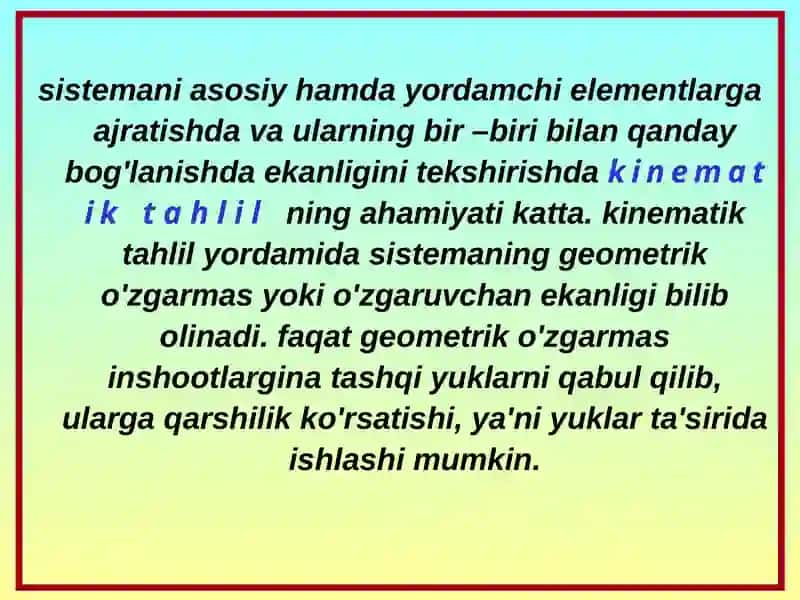 Kinematik tahlil 2