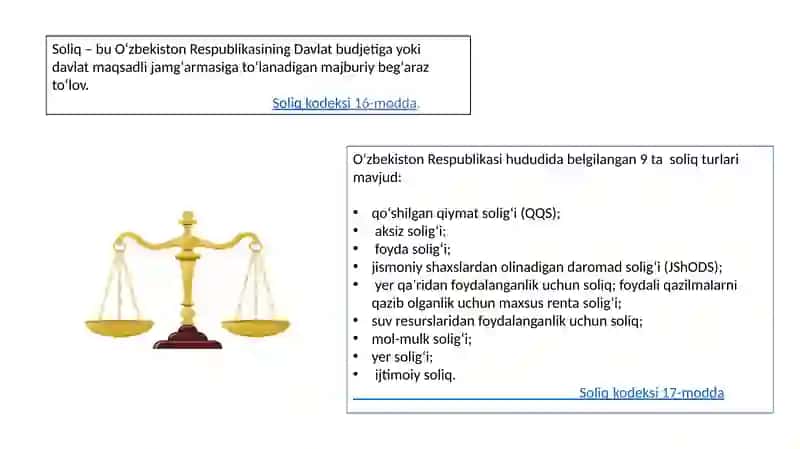 Oʻzbekistonda soliq turlari 2