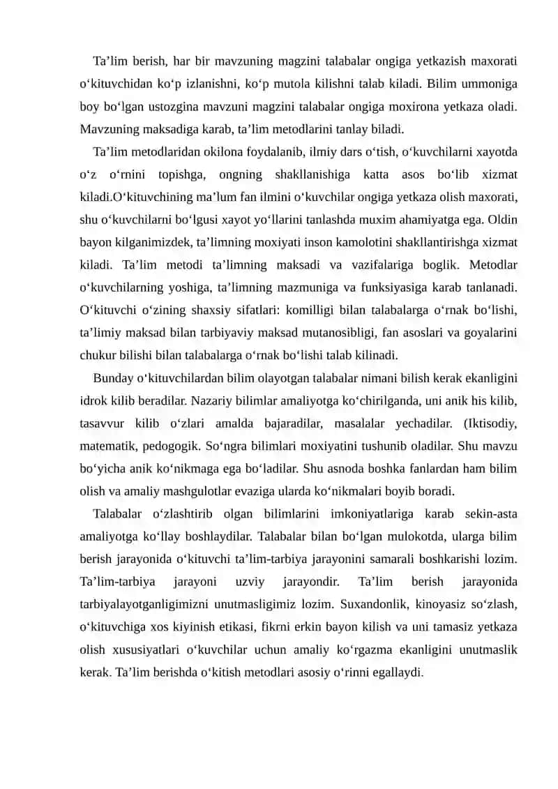 Ta’lim metodlari va vositalari 2