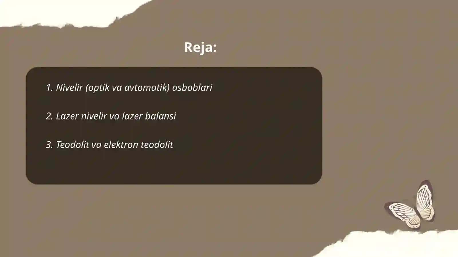 Nivelir (optik va avtomatik) asboblari 2
