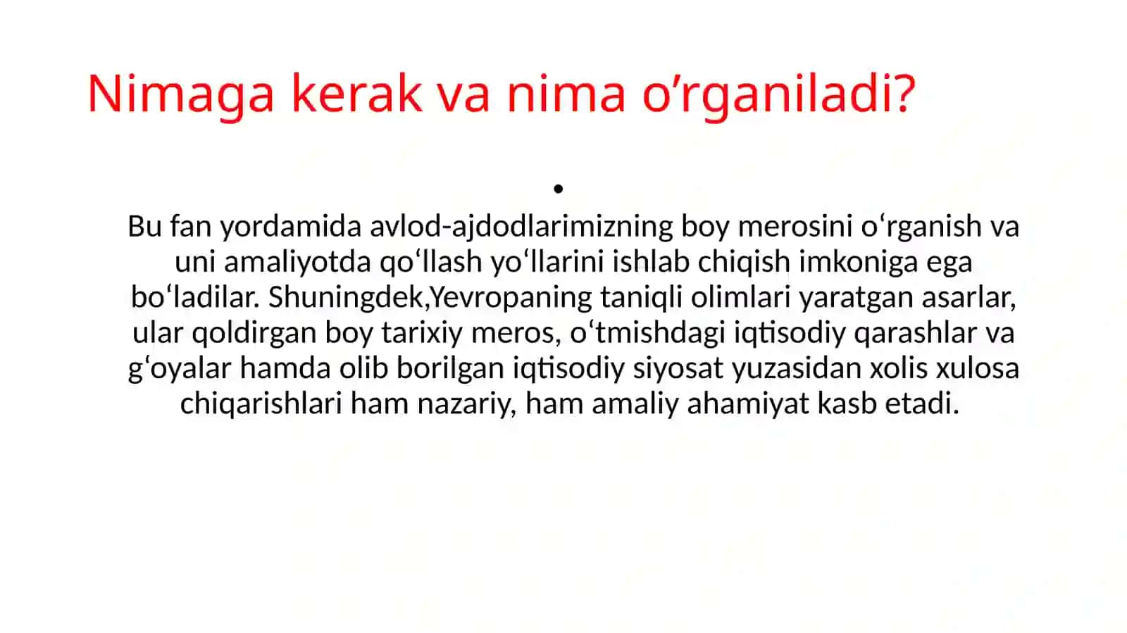 Iqtisodiy ta’limotlar tarixi 2