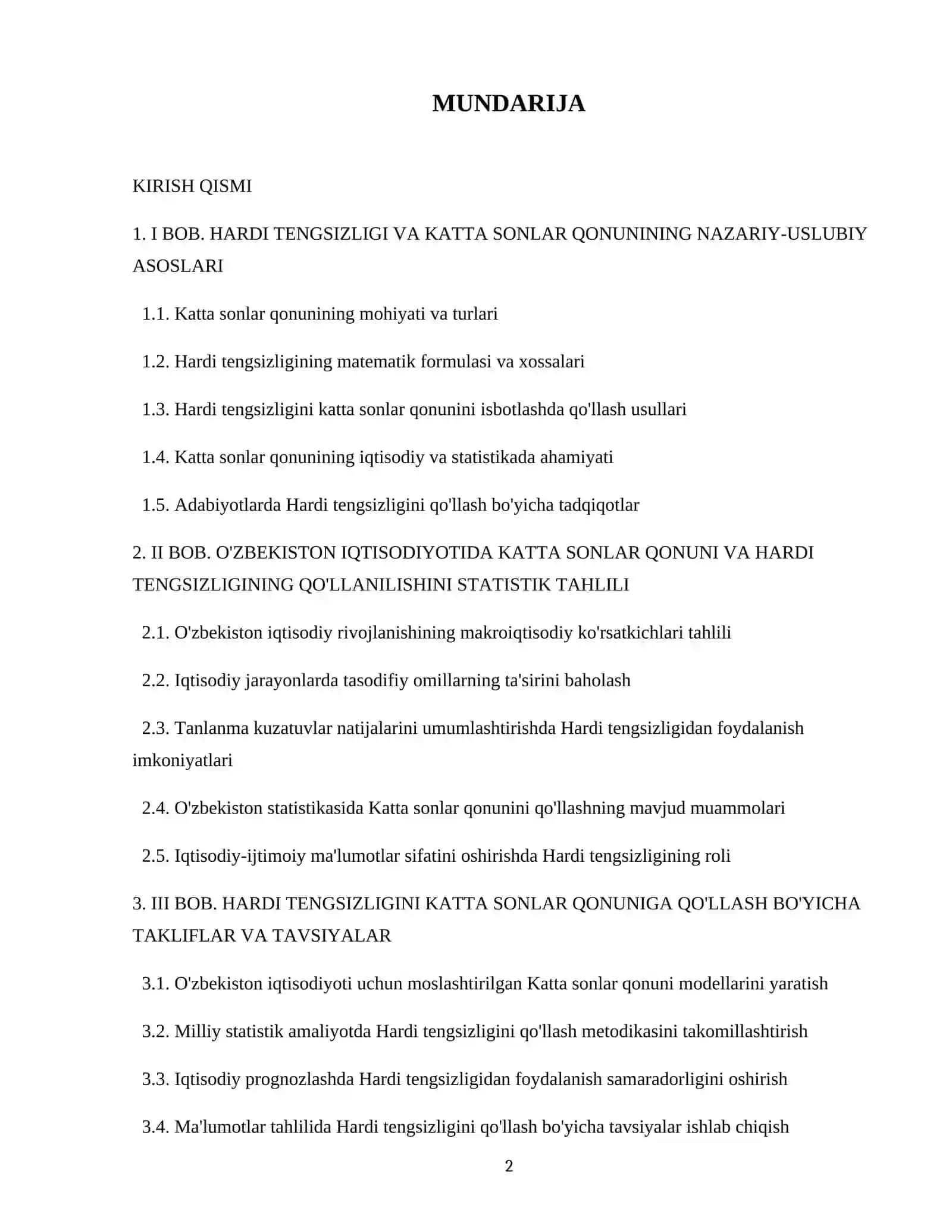 Hardi tengsizligini katta sonlar qonuniga qo'llash 2