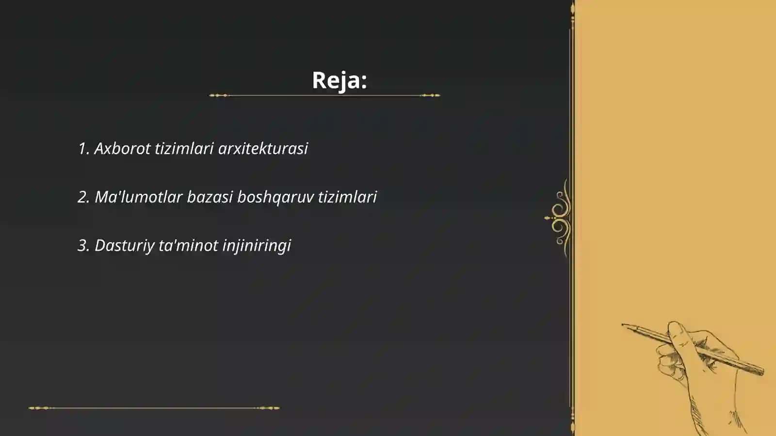 Axborot tizimlari arxitekturasi 2