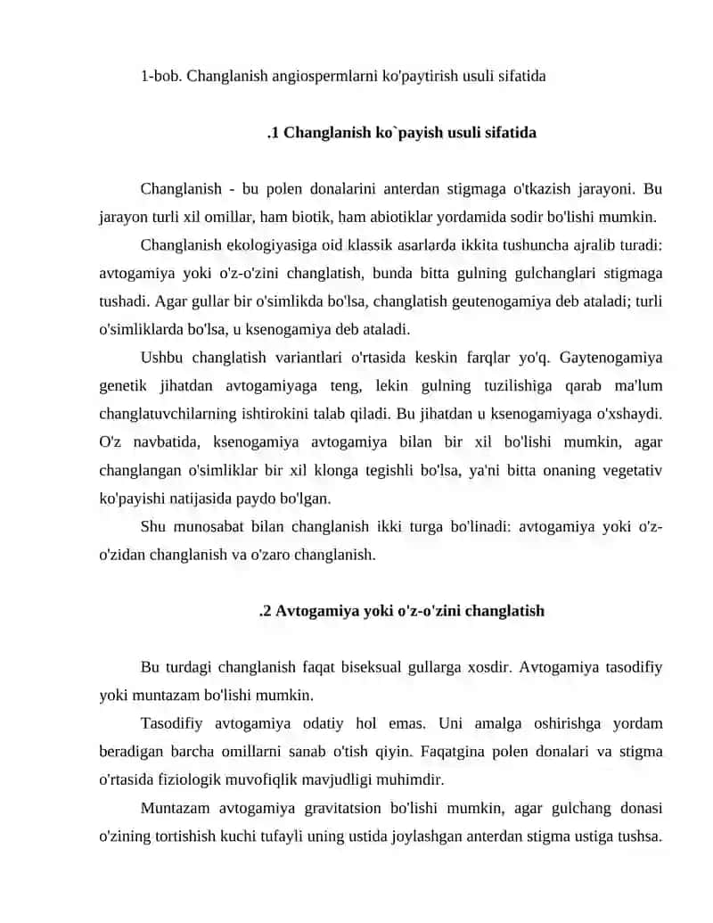 Gulli o'simliklarning changlanishi va urug'lanishi 2