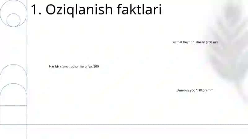 Oziqlanish faktlari 2
